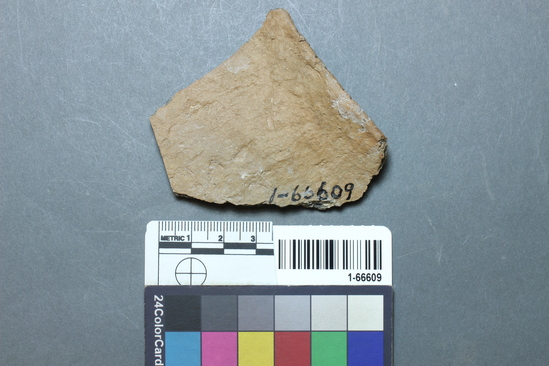 Hearst Museum object titled Potsherd, accession number 1-66609, described as Salton Buff (Sedimentary clay).