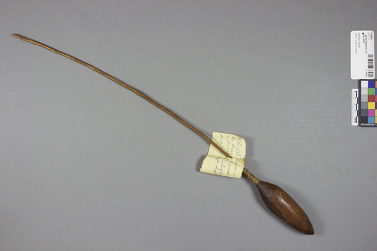 Hearst Museum object titled Wit-wit (kangaroo rat) toy, wood, accession number 11-40963, no description available.