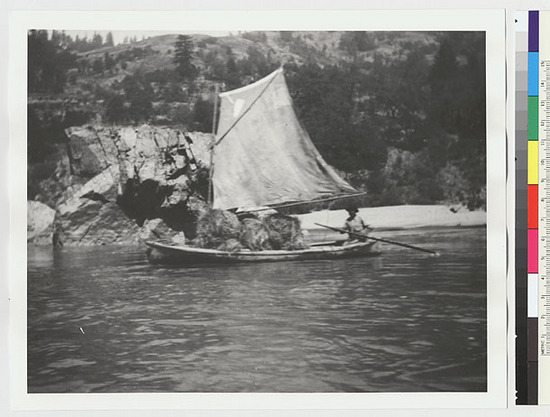 Hearst Museum object titled Black-and-white negative, accession number 15-1279, described as Sail boat (freight boat)