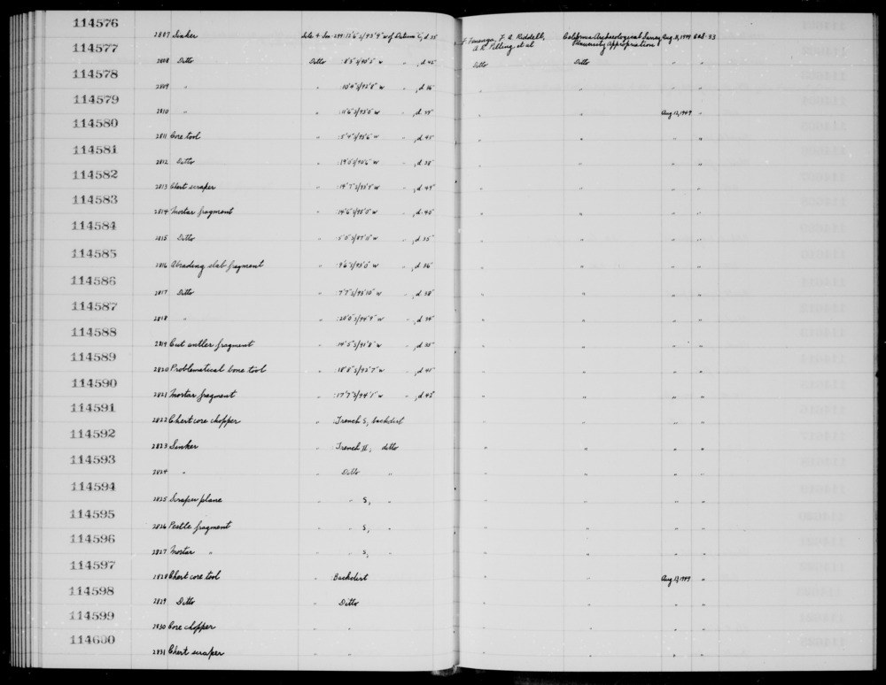 Documentation associated with Hearst Museum object titled Abrading slab fragment, accession number 1-114586, described as Abrading slab fragment