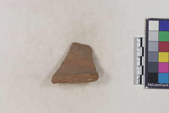 Hearst Museum object 104 of 160 titled Potsherd, accession number 16-8191, described as Potsherd: rims Section of Manta on beach currently inhabited. Numbers  8111 to 8194 are sherds picked up on beach at low tide.