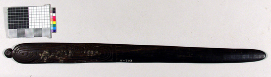 Hearst Museum object titled Spatula, accession number 11-703, described as Wooden spatula