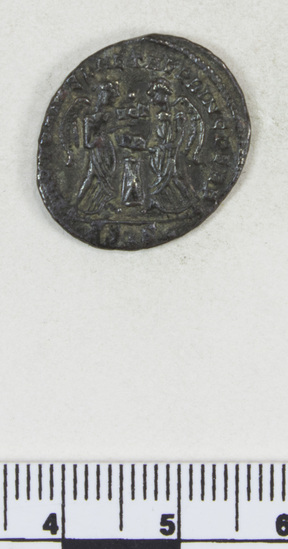 Hearst Museum object 5 of 6 titled Coin: æ, accession number 8-7593, described as Coin: URBS ROMA.