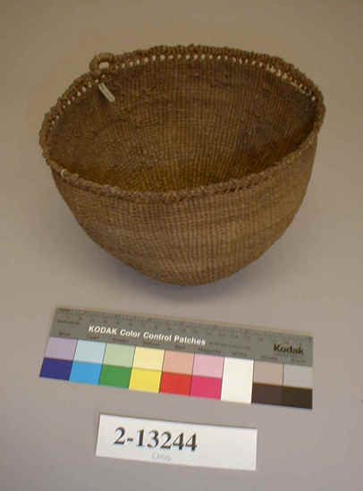 Hearst Museum object titled Basket, accession number 2-13244, described as Close twine small loop handle.