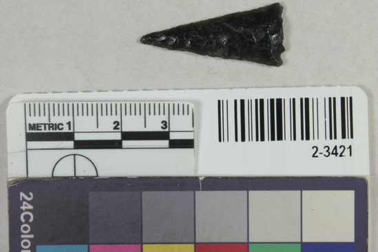 Hearst Museum object titled Projectile point, accession number 2-3421, described as War arrowpoint