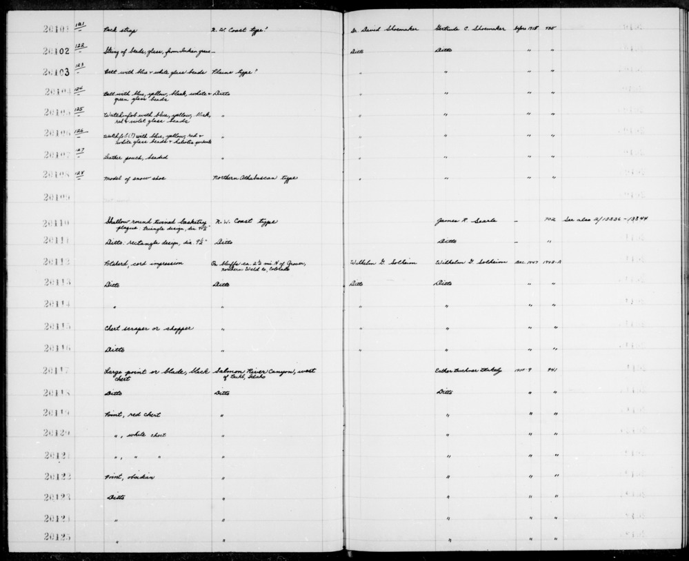 Documentation associated with Hearst Museum object titled Potsherd, accession number 2-20112, described as Cord impressed