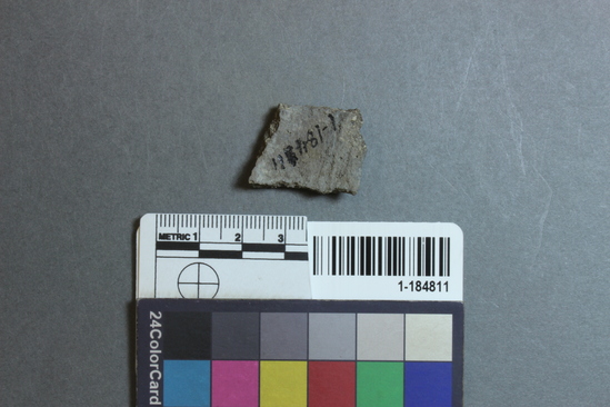 Hearst Museum object titled Potsherd, accession number 1-184811, described as Rim.