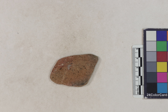 Hearst Museum object 107 of 183 titled Potsherd, accession number 16-8192, described as Potsherd: bodys Section of Manta on beach currently inhabited. Numbers  8111 to 8194 are sherds picked up on beach at low tide.