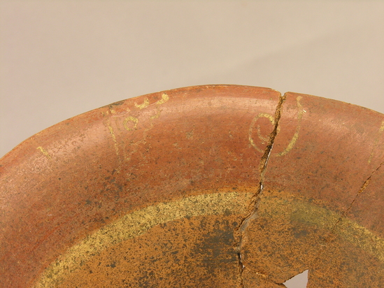 Hearst Museum object 2 of 12 titled Bowl, accession number 4-2794, described as Flaring flat-bottomed bowl, red, base containing rattles