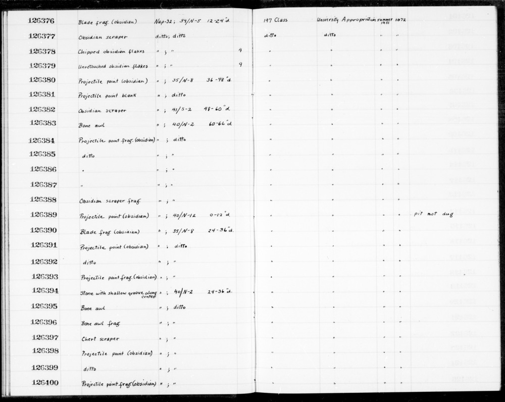 Documentation associated with Hearst Museum object titled Awl, accession number 1-126395, described as Bone awl.