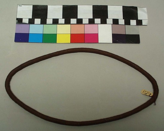 Hearst Museum object titled Headband, accession number 11-1227, described as Head band, painted red.