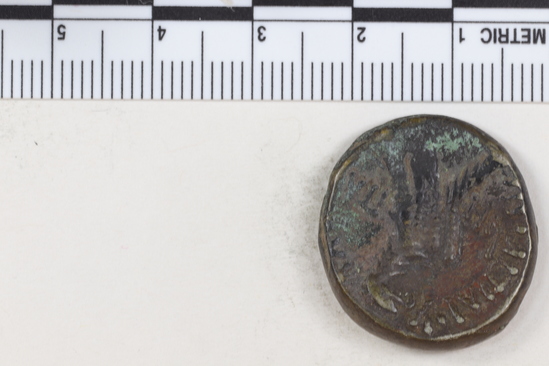 Hearst Museum object 5 of 8 titled Coin: billon tetradrachm, accession number 6-22416, described as Head of Ptolemy I,.r, diademed,