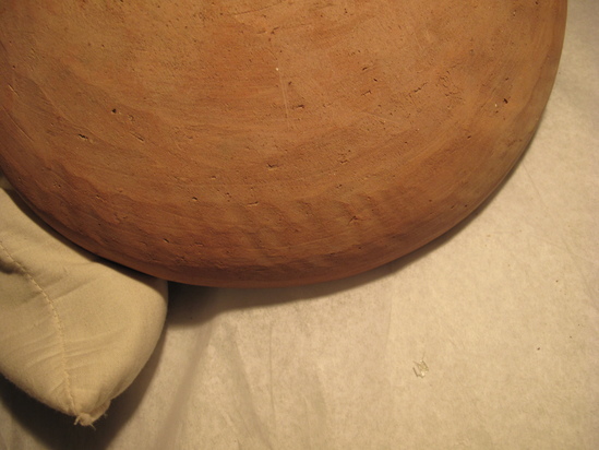 Hearst Museum object 22 of 66 titled Broken bowl, accession number 6-5728, described as Pottery: smooth pinkish bowl, broken burnished lines inside and out.  Diameter 20cm, height 6cm.