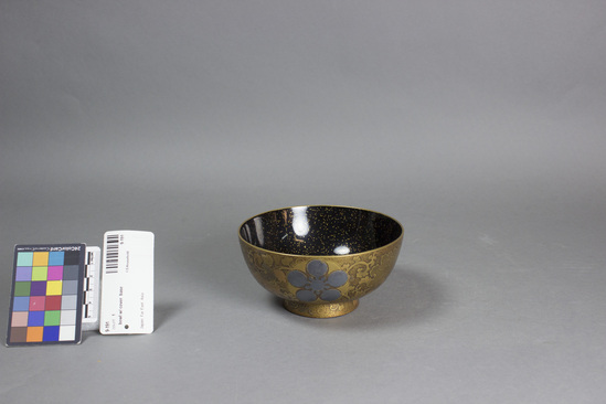 Hearst Museum object 2 of 2 titled Bowl, accession number 9-191, described as Bowl, Gold Lacquer