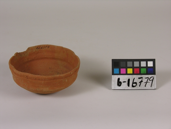 Hearst Museum object titled Bowl, accession number 6-16779, described as pottery: red bowl, wavy rim, diameter 12, height 6 cm