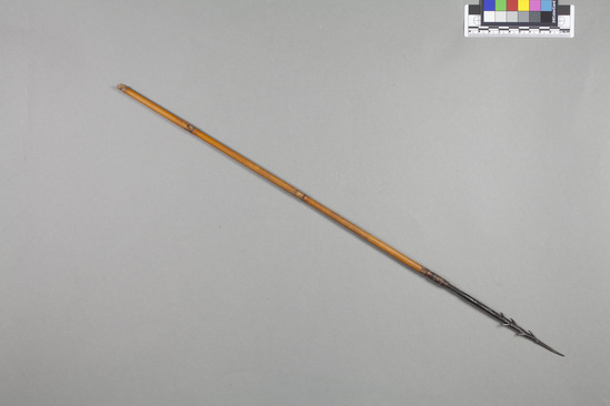 Hearst Museum object titled Arrow, accession number 5-649, described as Unfeathered: Iron point and foreshaft: Small