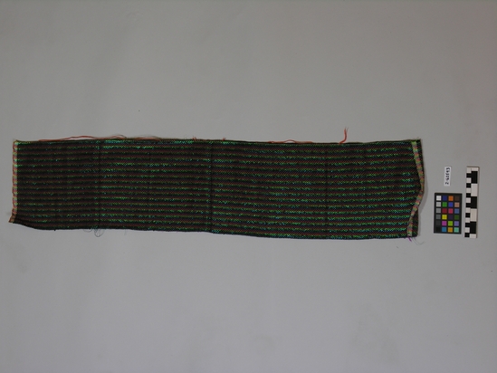 Hearst Museum object titled Textile sample, accession number 2-62593, described as Yardage; linen, plaid weave, printed weave, printed, varicolored, floral motives, 7 sample swatches attached