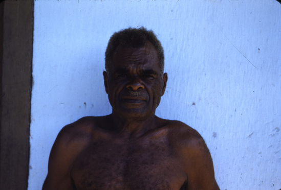 Hearst Museum object titled Color slide, accession number 25-343, described as Augusta Wabealo: age 78; full face