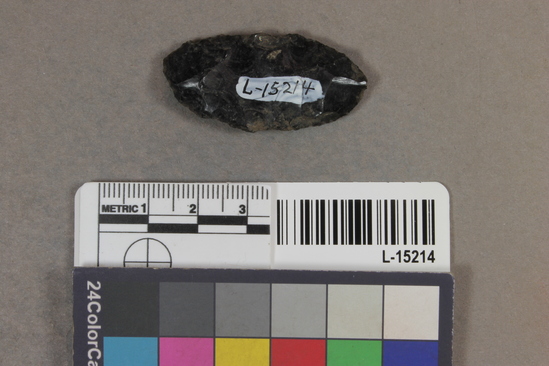 Hearst Museum object titled Spearhead, accession number L-15214, described as Obsidian.