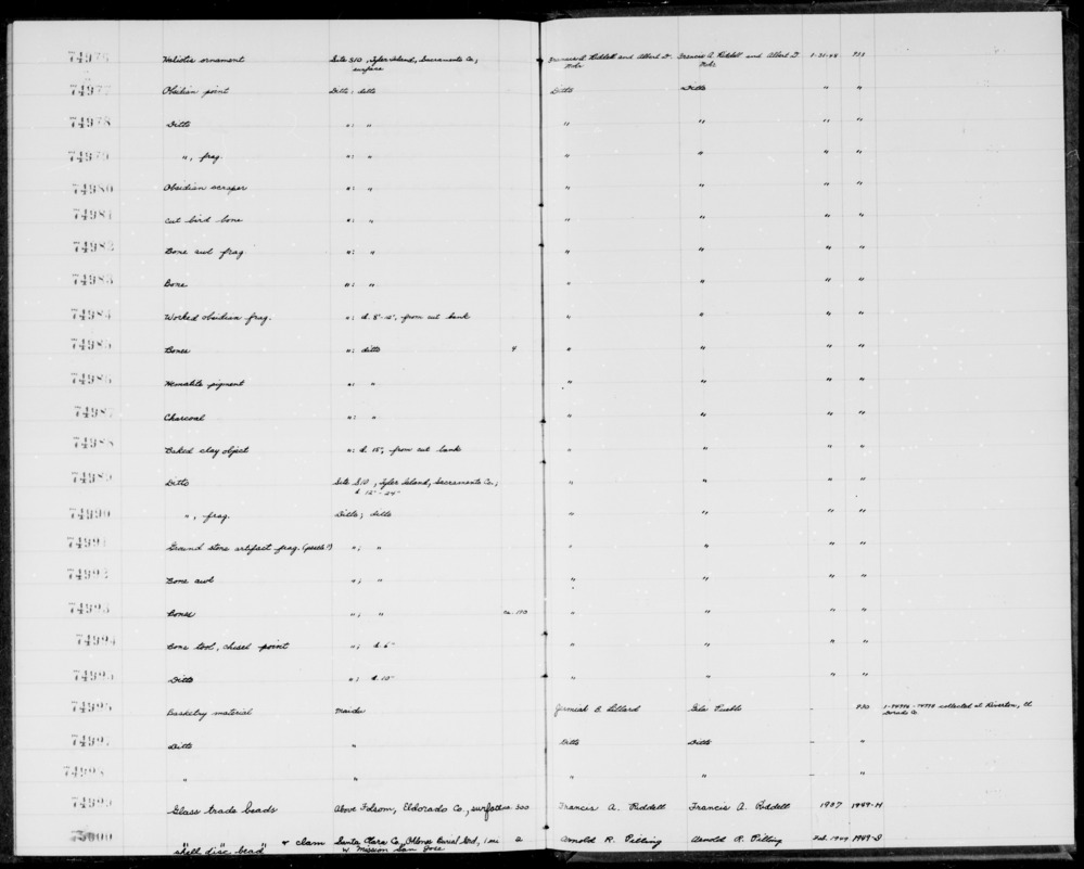 Documentation associated with Hearst Museum object titled Bead, accession number 1-75000.1, described as Clam shell disc bead. Notice: Image restricted due to its potentially sensitive nature. Contact Museum to request access.