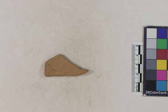 Hearst Museum object 2 of 2 titled Potsherd, accession number 16-8134, described as Potsherd; body; cross-hatching Numbers  8111 to 8194 are sherds picked up on beach at low tide.Section of Manta on beach currently inhabited.