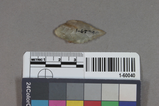 Hearst Museum object 2 of 2 titled Projectile point, accession number 1-60040, described as chert arrowpoint