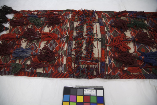 Hearst Museum object titled Saddle bag, accession number 9-23823, described as Egyptian man's saddlebag.