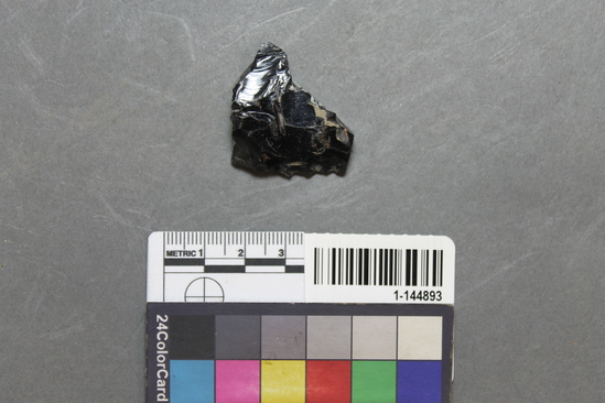 Hearst Museum object titled Blade fragment, accession number 1-144893, described as Obsidian