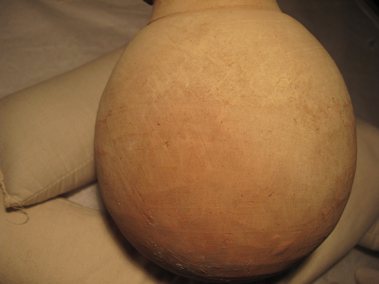 Hearst Museum object 12 of 85 titled Broken jar, accession number 6-5740, described as Pottery: smooth pinkish globose jar, rim broken