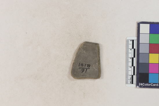 Hearst Museum object 64 of 160 titled Potsherd, accession number 16-8191, described as Potsherd: rims Section of Manta on beach currently inhabited. Numbers  8111 to 8194 are sherds picked up on beach at low tide.