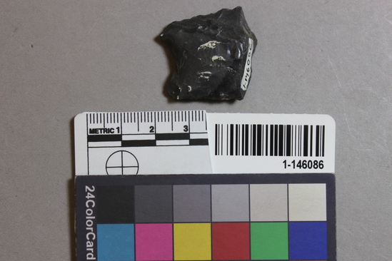 Hearst Museum object titled Projectile point fragment, accession number 1-146086, described as Obsidian.