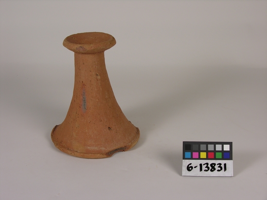 Hearst Museum object titled Pot stand, accession number 6-13831, described as Pottery ring stand, gd 16 cm, height 19 cm.