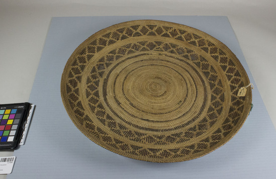 Hearst Museum object 2 of 2 titled Gambling tray, accession number 1-211652, described as Basketry tray, coiled.