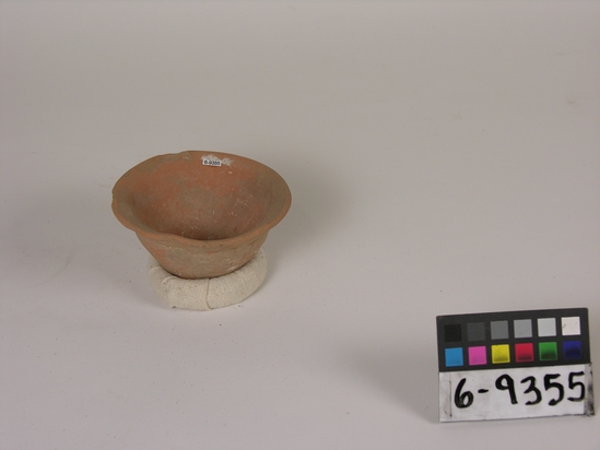 Hearst Museum object titled Dish, accession number 6-9355, described as Pottery: dish; diameter 11cm., height 6cm.