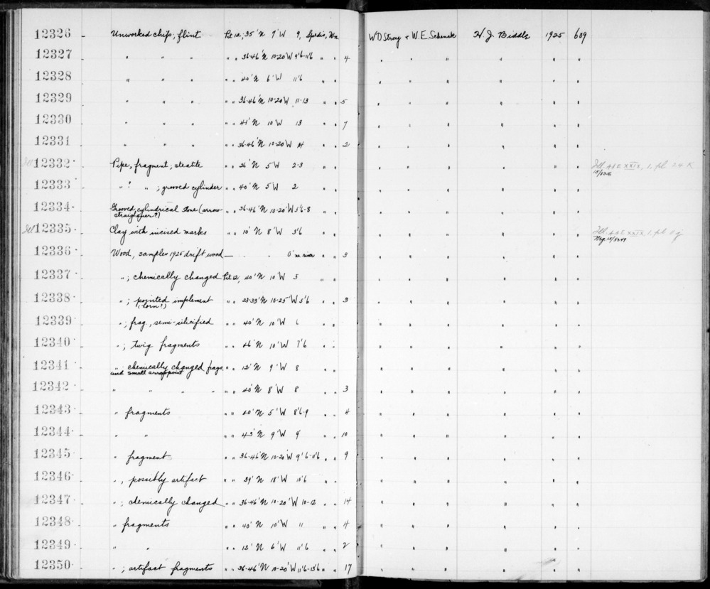 Documentation associated with Hearst Museum object titled Wood artifact fragments, accession number 2-12350, described as Wood, artifact fragments