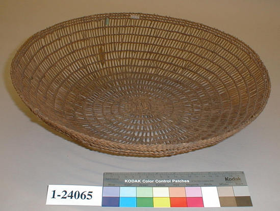 Hearst Museum object 1 of 2 titled Basket, accession number 1-24065, described as Openwork twined basket.