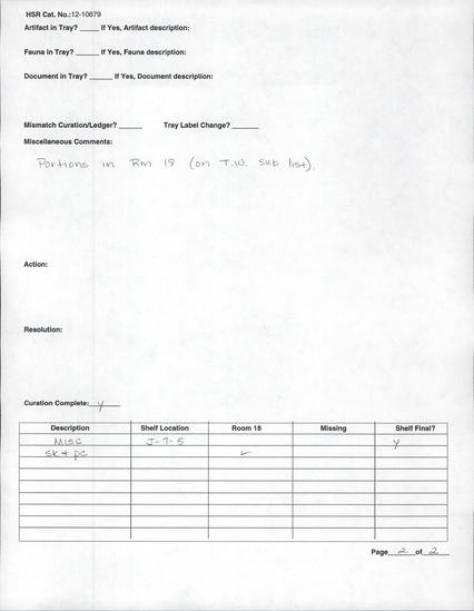 Documentation associated with Hearst Museum object titled Human remains, accession number 12-10679(0), described as No description given on catalog card.
