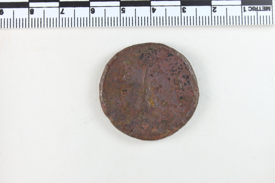 Hearst Museum object 3 of 8 titled Coin: æ sestertius, accession number 8-6040, described as Coin: Sestertius; Æ; Vespasian - 22.33 grams. Obverse: VESPASIAN AVG PM TRP ... head laureate facing right. Reverse: SC in field, figure walking right.