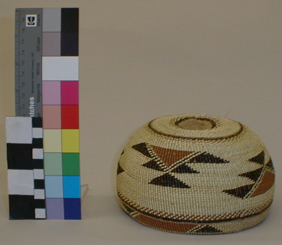 Hearst Museum object titled Hat, accession number 1-70943, described as Twined basketry.