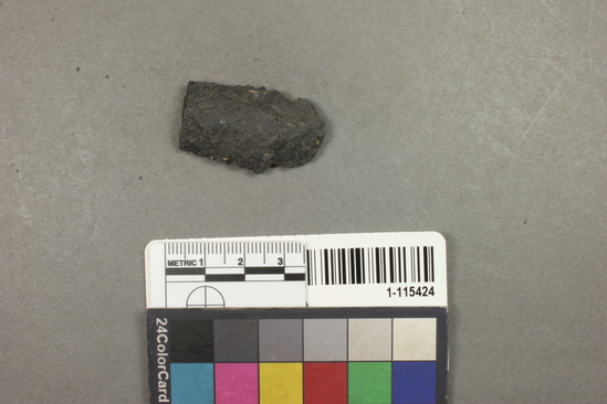Hearst Museum object titled Point, accession number 1-115424, described as Basalt projectile