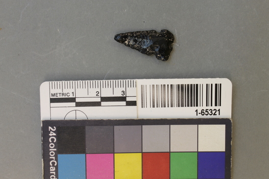 Hearst Museum object titled Point, accession number 1-65321, described as Type NBa-1: obsidian