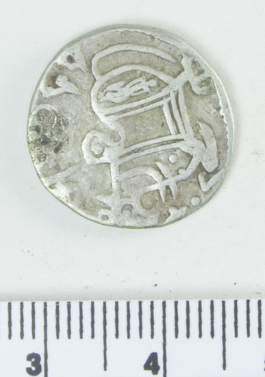 Hearst Museum object titled Coin, accession number 9-13338, described as Coin AR; silver, Asper; 3.115g.; c. 900 AD.