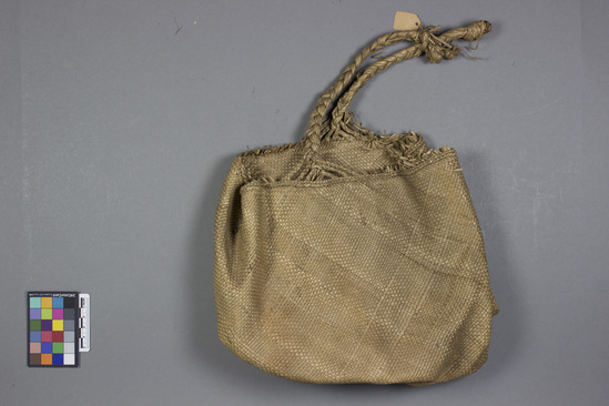 Hearst Museum object titled Bag, accession number 11-575, described as Fine checkerwork bag