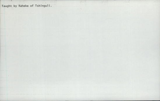 Documentation associated with Hearst Museum object titled Charm, accession number 5-4504, described as Charm; natural wood, carved. Worn for successful childbirth. Height 4.5 cm.