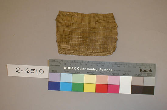 Hearst Museum object 2 of 3 titled Mat, accession number 2-6510, described as Model of square mat, twined.