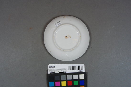 Hearst Museum object titled Plate, accession number 1-250396, described as Ceramic plate with maker's mark.