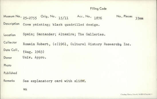 Documentation associated with Hearst Museum object titled Color slide, accession number 25-2755, no description available.