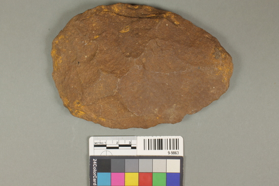 Hearst Museum object titled Handaxe, accession number 9-9863, described as Handaxe