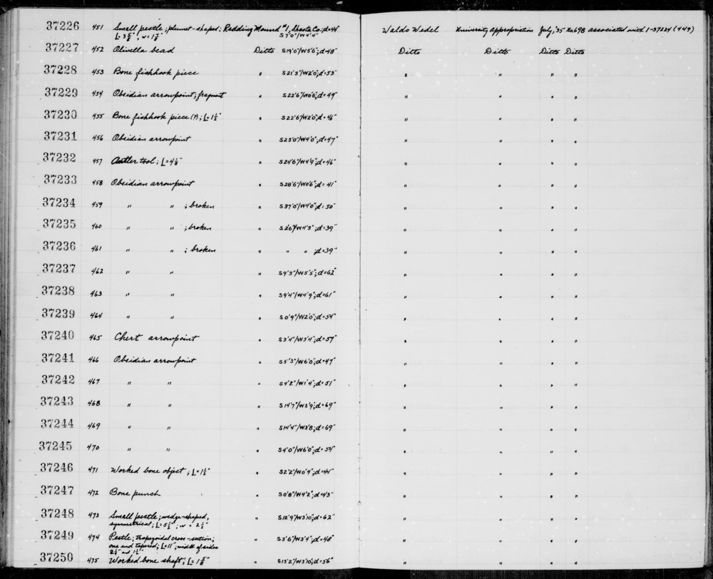 Documentation associated with Hearst Museum object titled Tool, accession number 1-37232, described as Antler