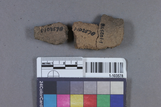 Hearst Museum object titled Potsherds, accession number 1-103578, described as Pottery fragments.